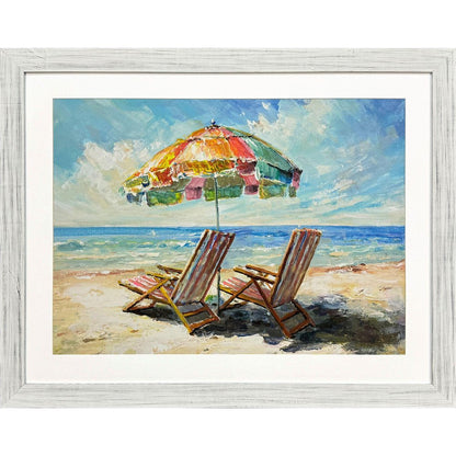 Beach Vibe Distressed White Framed Wall Art HomeRoots