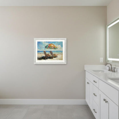 Beach Vibe Distressed White Framed Wall Art HomeRoots