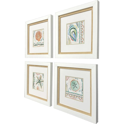 Set Of Four Coastline White Framed Wall Art HomeRoots