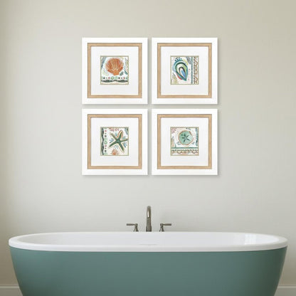 Set Of Four Coastline White Framed Wall Art HomeRoots