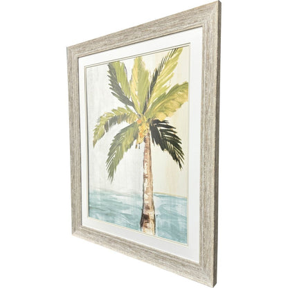 Oasis Palm I Distressed White Framed Wall Art HomeRoots