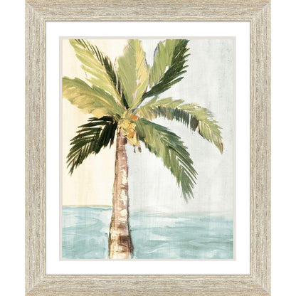 Oasis Palm I Distressed White Framed Wall Art HomeRoots