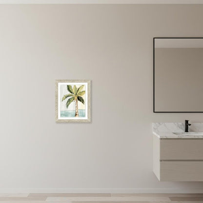 Oasis Palm I Distressed White Framed Wall Art HomeRoots