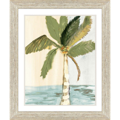 Oasis Palm II Distressed White Framed Wall Art HomeRoots