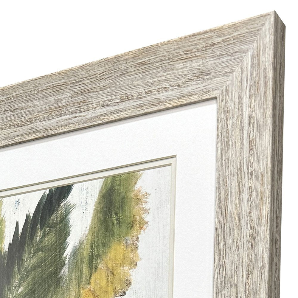 Oasis Palm II Distressed White Framed Wall Art HomeRoots