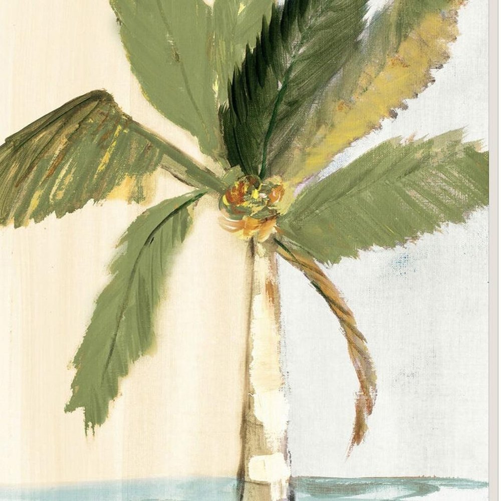 Oasis Palm II Distressed White Framed Wall Art HomeRoots