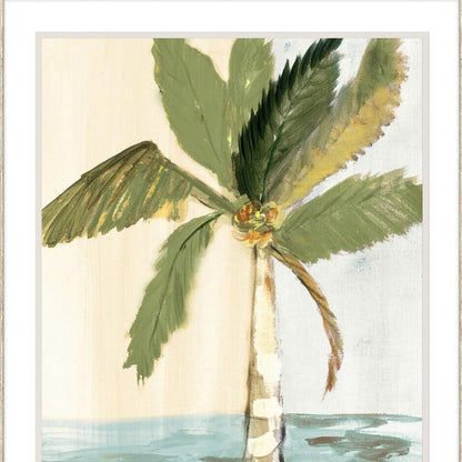 Oasis Palm II Distressed White Framed Wall Art HomeRoots