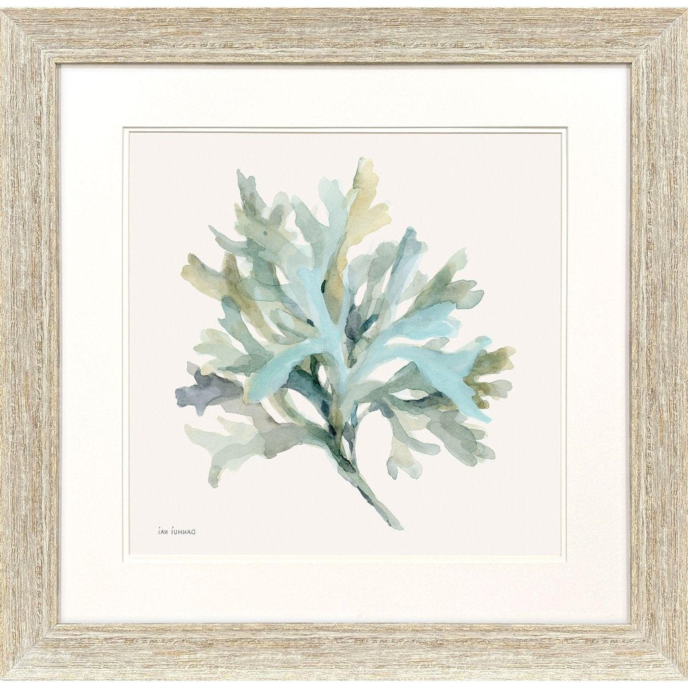 Coastal Bliss I Distressed White Framed Wall Art