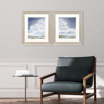 Set Of Two Afternoon Storm Distressed White Framed Wall Art HomeRoots