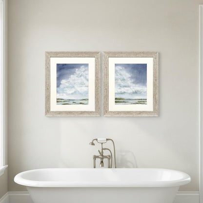 Set Of Two Afternoon Storm Distressed White Framed Wall Art HomeRoots