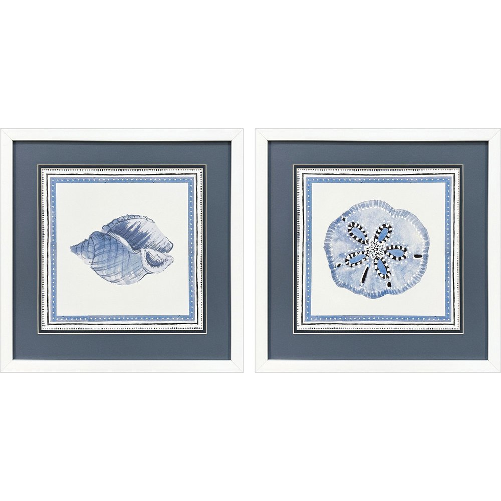 Set Of Two Seaside Blues I White Framed Wall Art HomeRoots