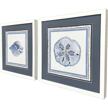 Set Of Two Seaside Blues I White Framed Wall Art HomeRoots