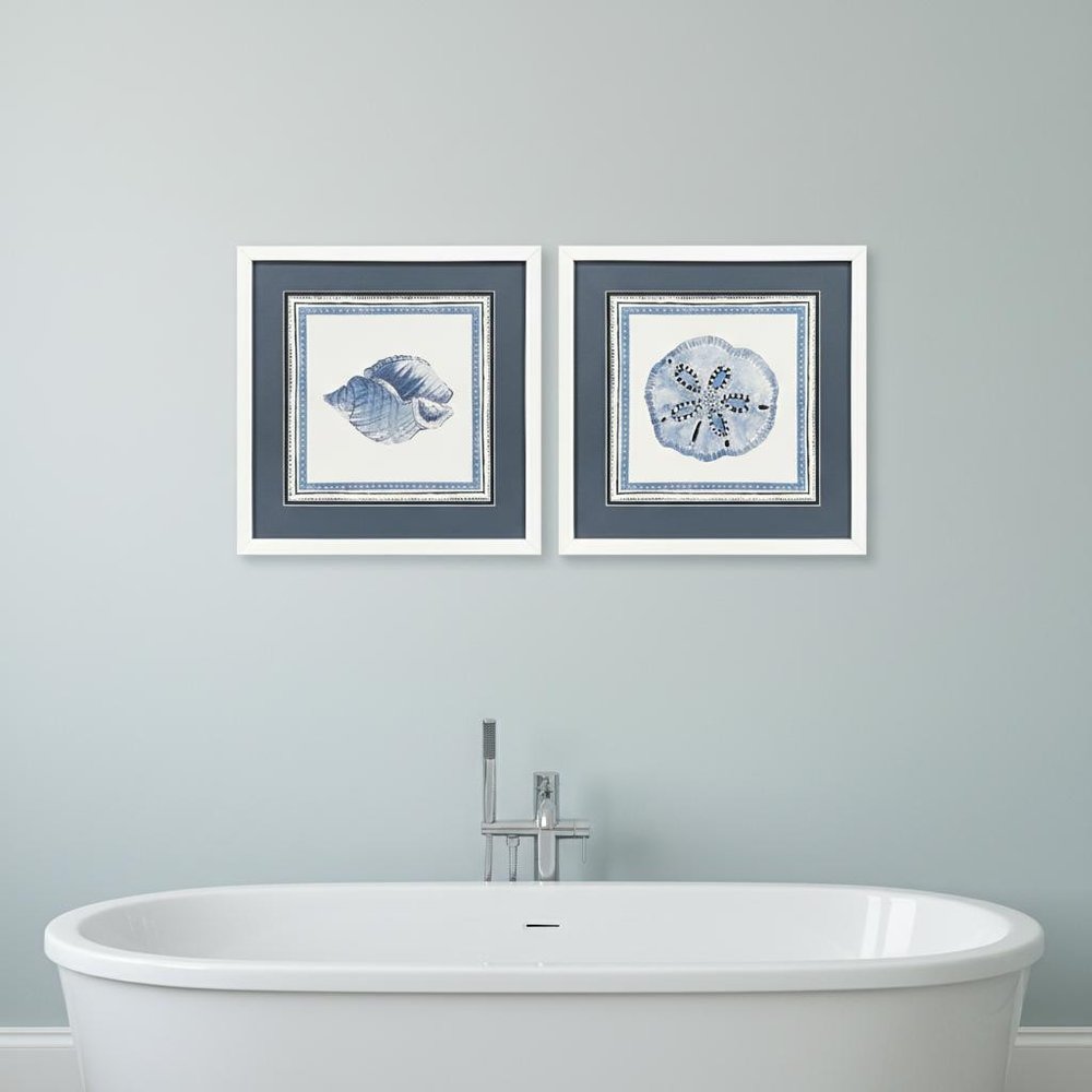 Set Of Two Seaside Blues I White Framed Wall Art HomeRoots