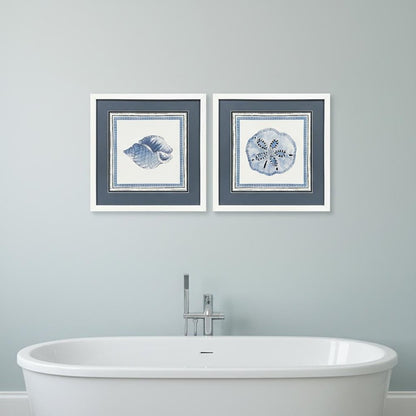 Set Of Two Seaside Blues I White Framed Wall Art HomeRoots