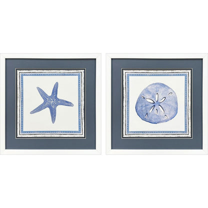 Set Of Two Seaside Blues II White Framed Wall Art HomeRoots