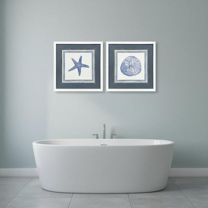Set Of Two Seaside Blues II White Framed Wall Art HomeRoots