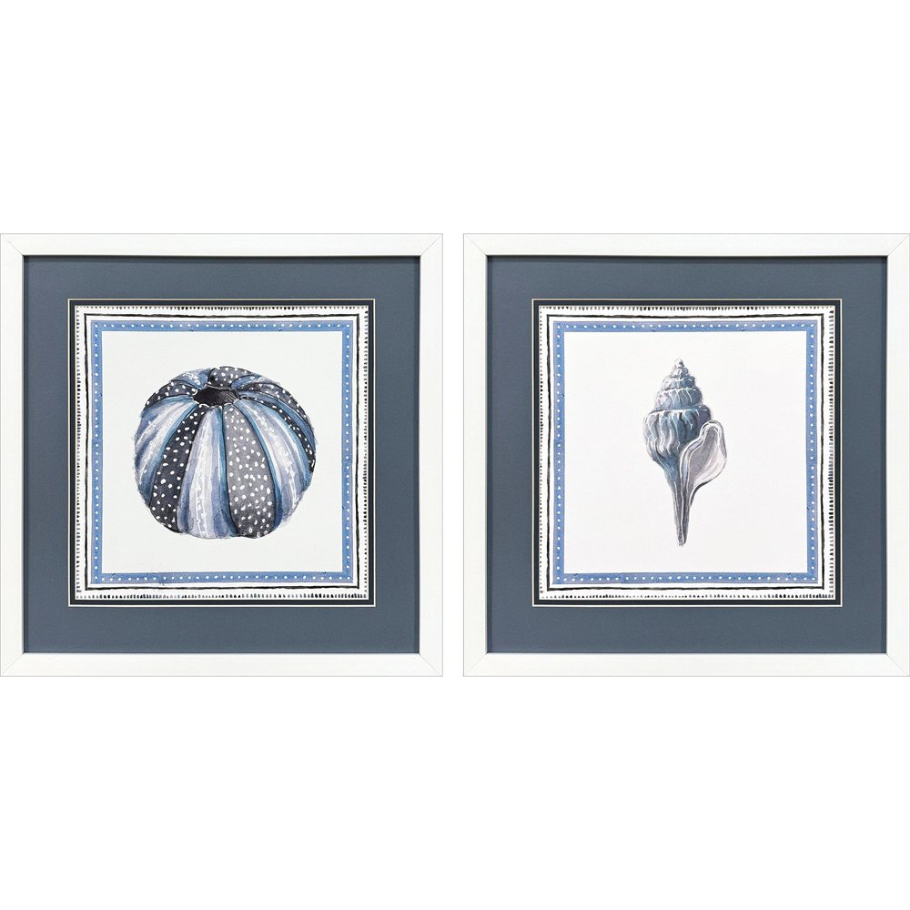 Set Of Two Seaside Blues III White Framed Wall Art HomeRoots