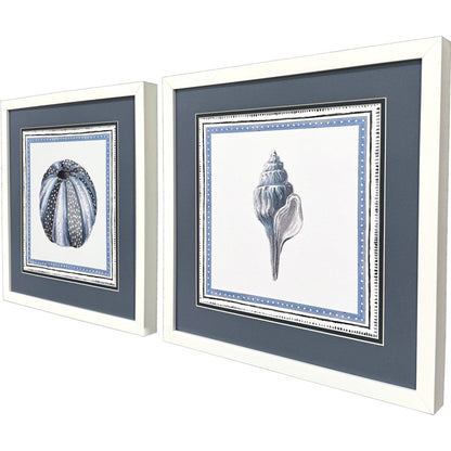 Set Of Two Seaside Blues III White Framed Wall Art HomeRoots