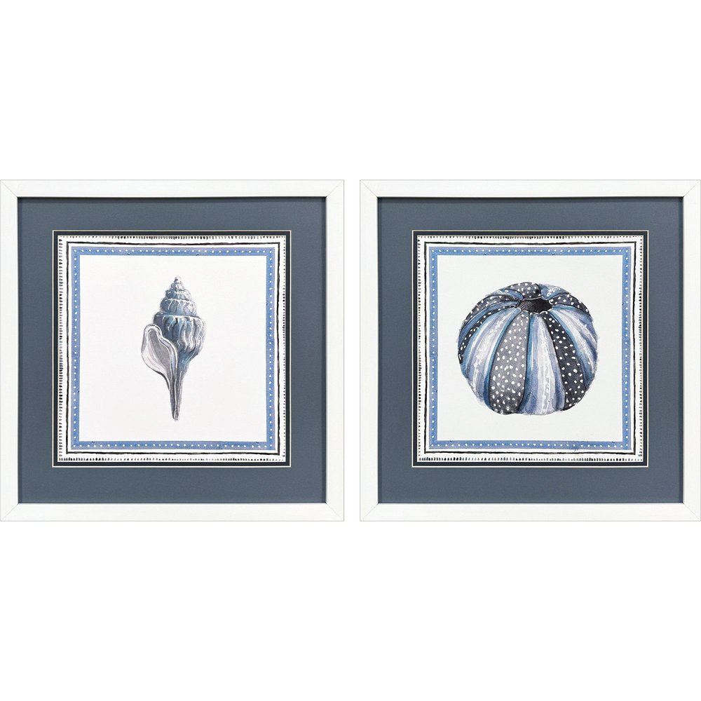 Set Of Two Seaside Blues III White Framed Wall Art HomeRoots
