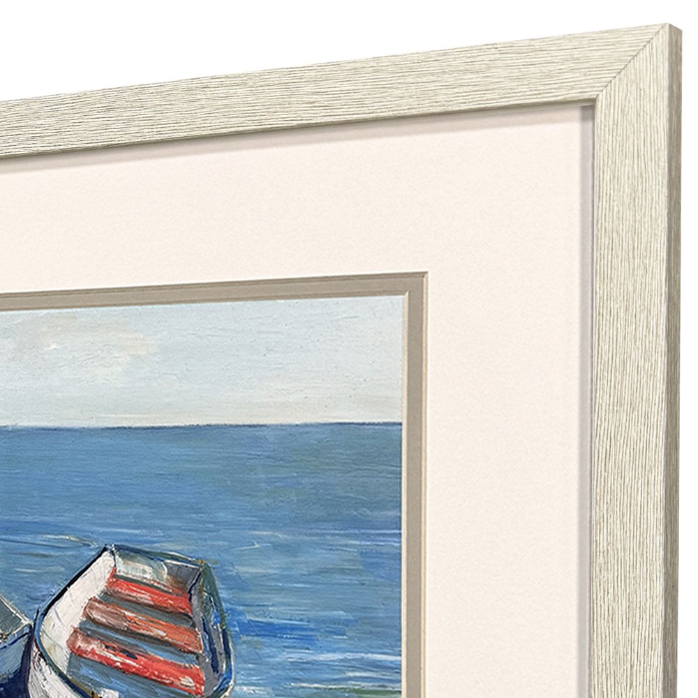 Set Of Two Day of Fishing Distressed White Framed Wall Art HomeRoots