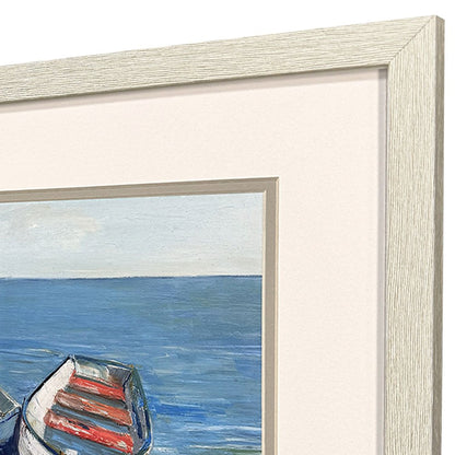 Set Of Two Day of Fishing Distressed White Framed Wall Art HomeRoots