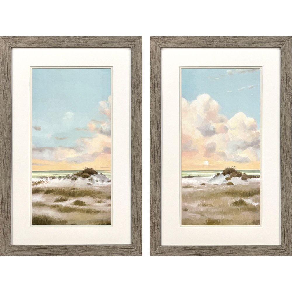 Set Of Two Land and Sea Brown Framed Wall Art HomeRoots