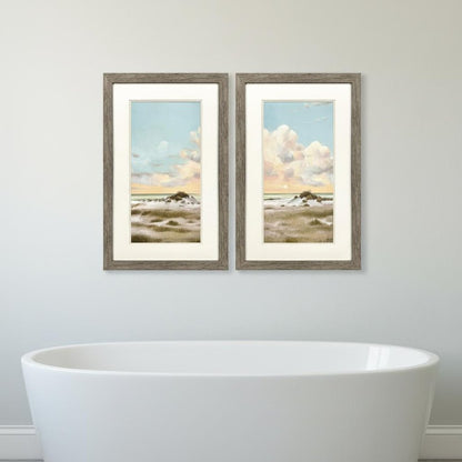 Set Of Two Land and Sea Brown Framed Wall Art HomeRoots