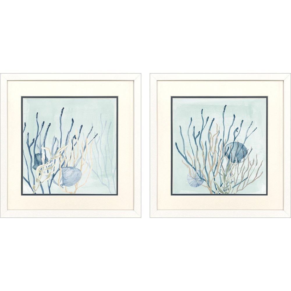 Set Of Two Under the Sea Coral White Framed Wall Art HomeRoots
