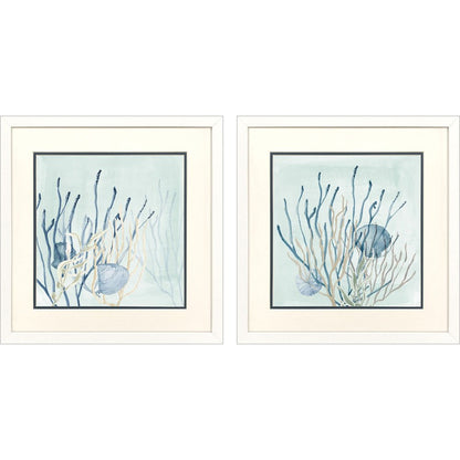 Set Of Two Under the Sea Coral White Framed Wall Art HomeRoots