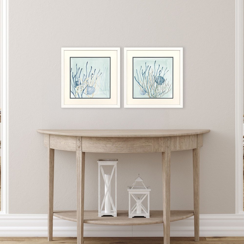 Set Of Two Under the Sea Coral White Framed Wall Art HomeRoots