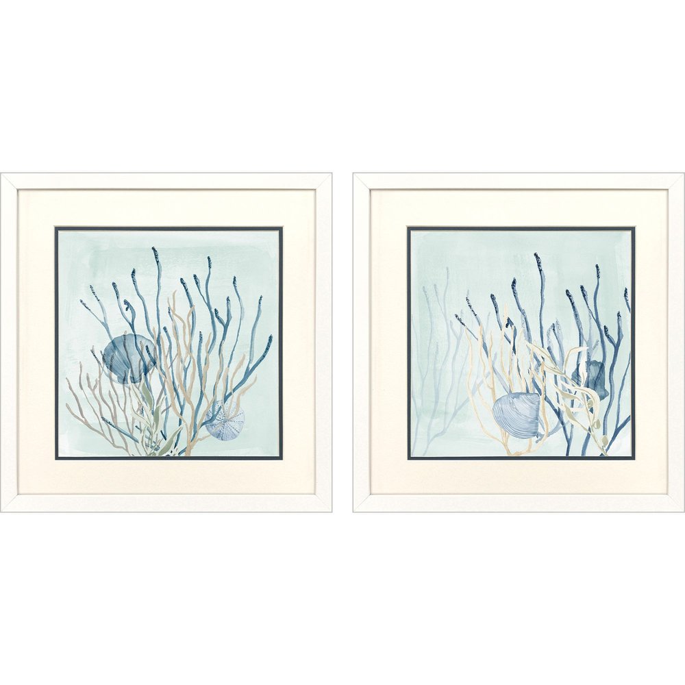 Set Of Two Under the Sea Coral White Framed Wall Art HomeRoots