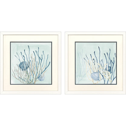 Set Of Two Under the Sea Coral White Framed Wall Art HomeRoots