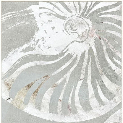 Set Of Two Nautilus Shell Distressed White Framed Wall Art HomeRoots