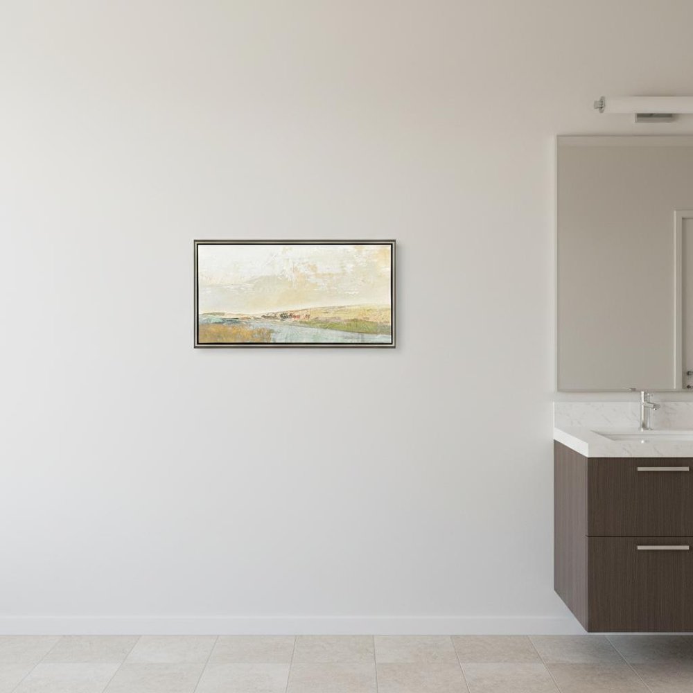 Long Lines Silver Floater Frame Wall Art HomeRoots