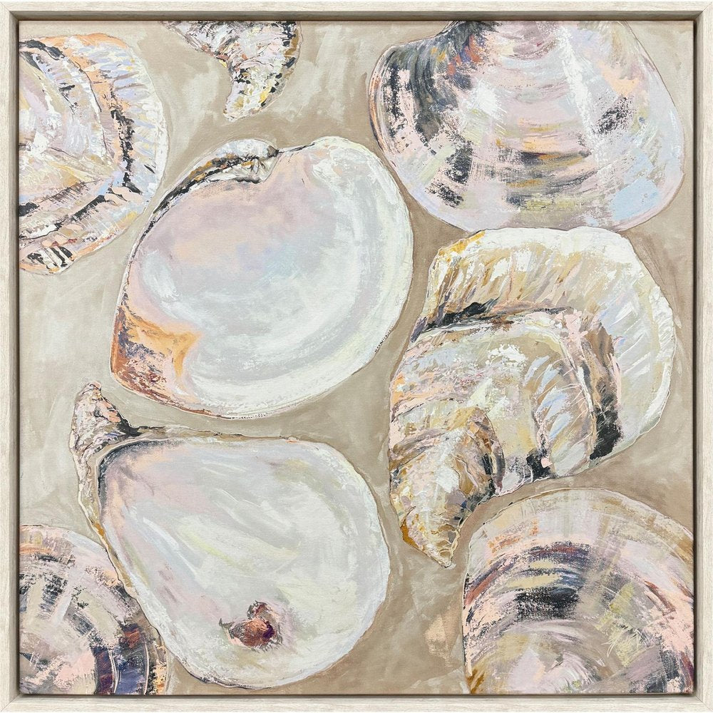 Summer Party Pink Distressed White Floater Frame Wall Art HomeRoots