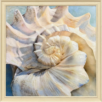 Center Shell Distressed White Framed Wall Art HomeRoots