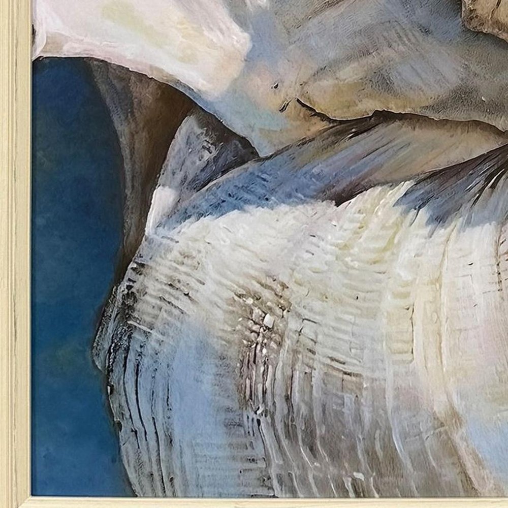 Center Shell Distressed White Framed Wall Art HomeRoots