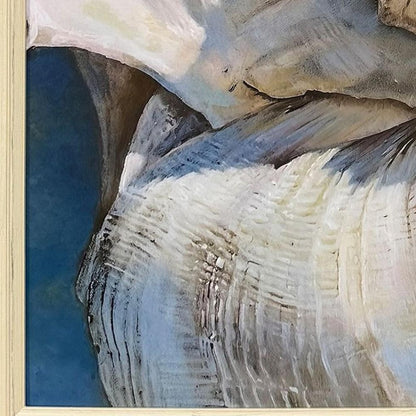 Center Shell Distressed White Framed Wall Art HomeRoots