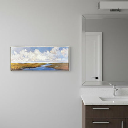 Departing II Distressed White Floater Frame Wall Art HomeRoots