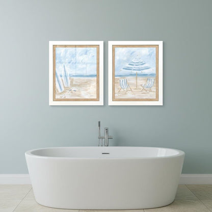 Set Of Two Beaching It White Framed Wall Art HomeRoots