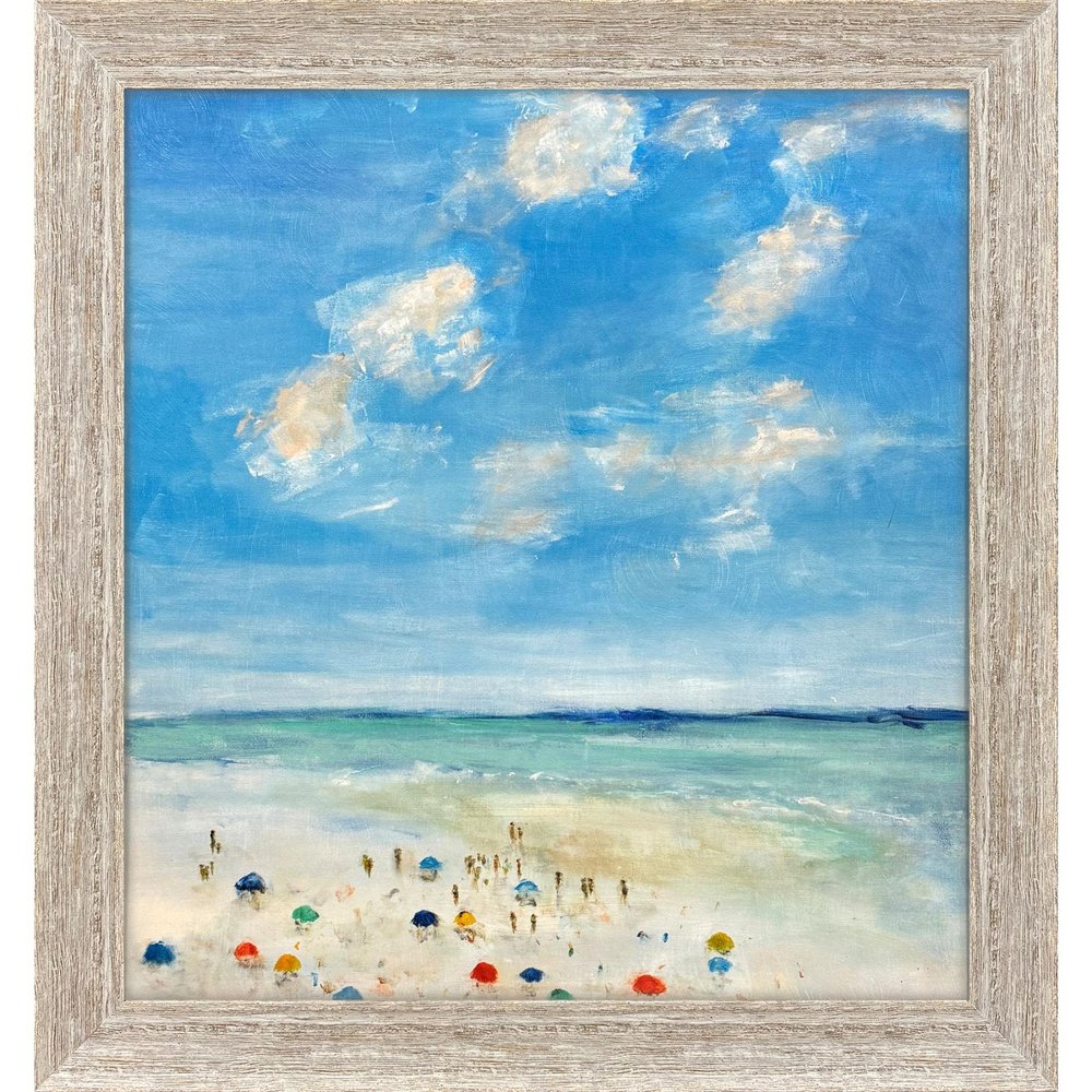 Finding Summer Distressed White Framed Wall Art HomeRoots