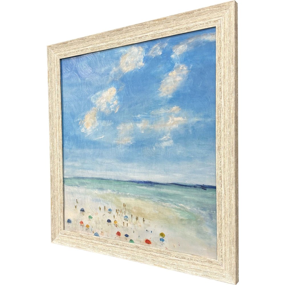Finding Summer Distressed White Framed Wall Art HomeRoots