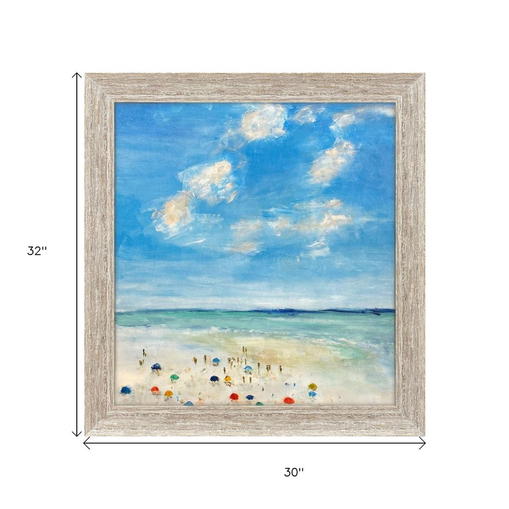 Finding Summer Distressed White Framed Wall Art HomeRoots