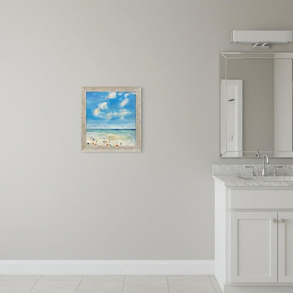 Finding Summer Distressed White Framed Wall Art HomeRoots