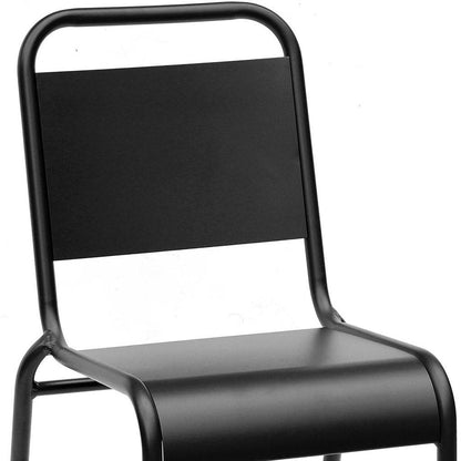 Set of Two Black Aluminum Outdoor Stacking Dining Chairs HomeRoots