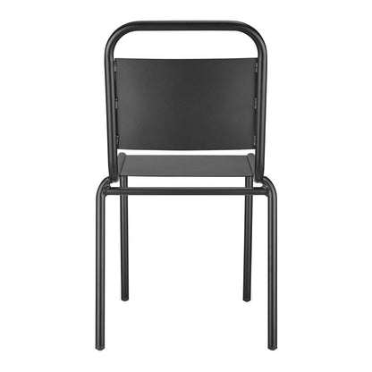 Set of Two Black Aluminum Outdoor Stacking Dining Chairs HomeRoots