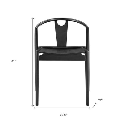 Black Solid Wood Open Back Dining Side Chair HomeRoots