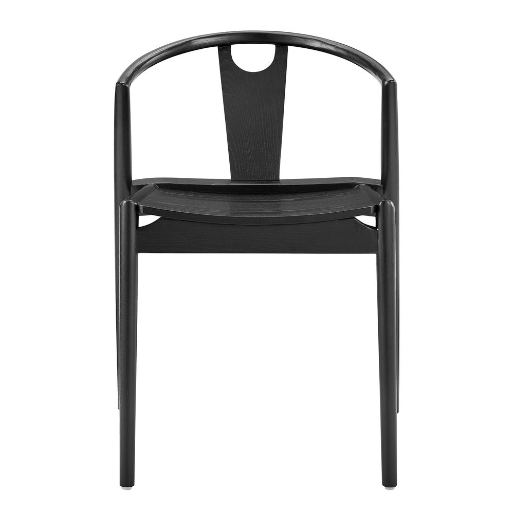Black Solid Wood Open Back Dining Side Chair HomeRoots