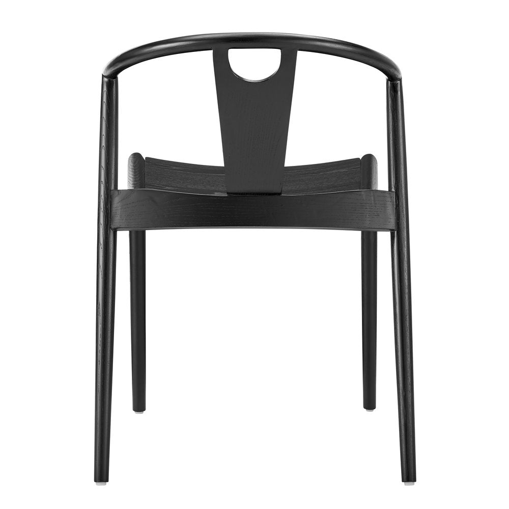 Black Solid Wood Open Back Dining Side Chair HomeRoots