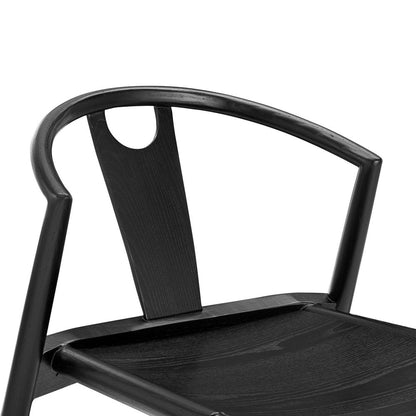 Black Solid Wood Open Back Dining Side Chair HomeRoots
